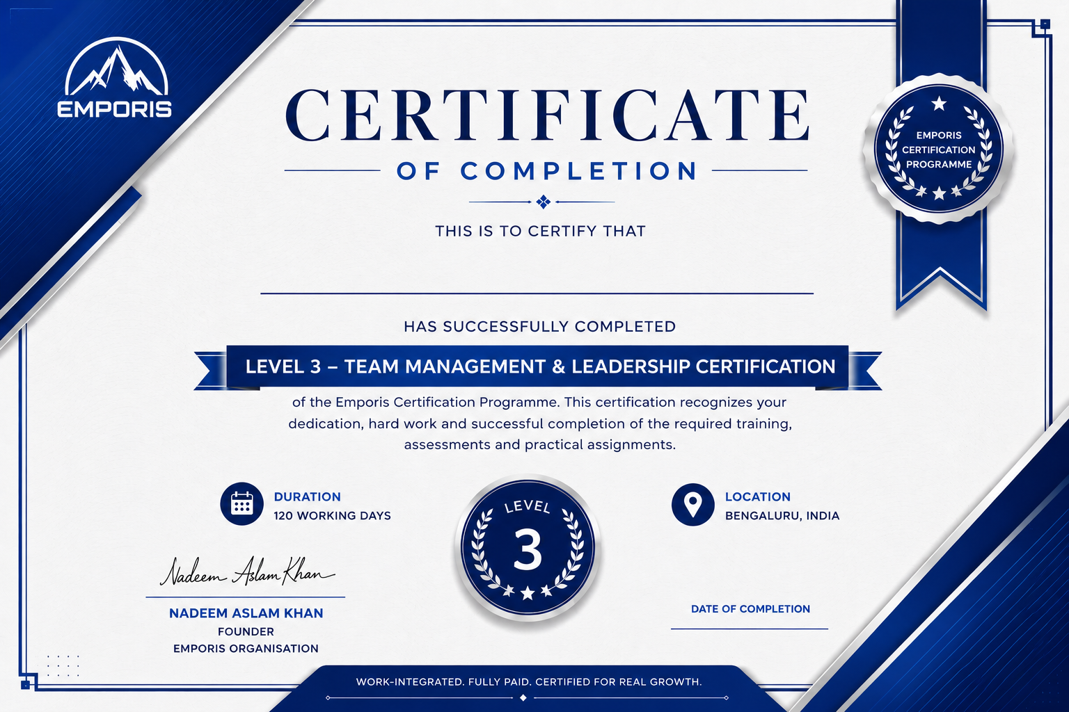 Certificate Level 3 - Business Leadership